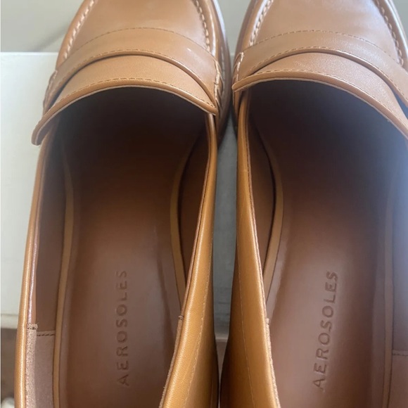 Aerosoles Ulla Tailored Loafers Cognac Brown Leather 12 MEN 14 WOMEN NEW $195 - Picture 4 of 5